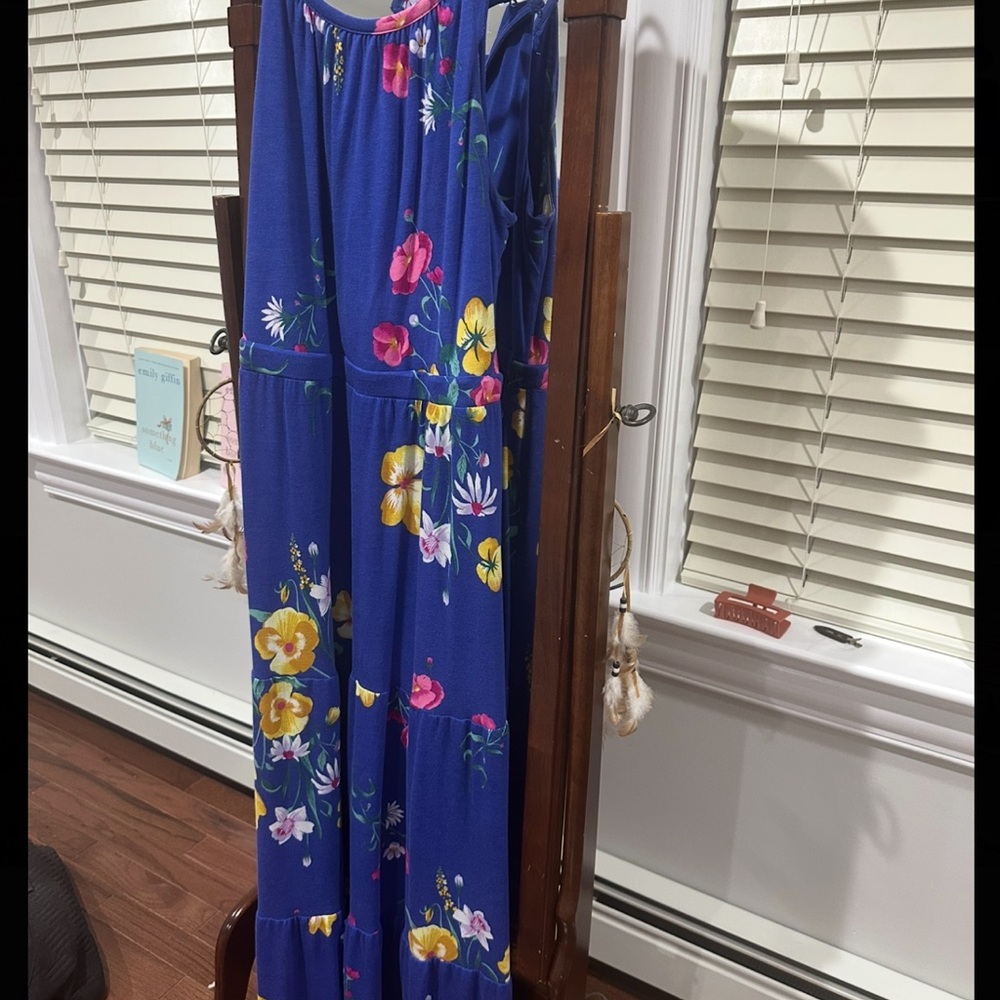 Target Blue and Yellow Floral Maxi Dress
